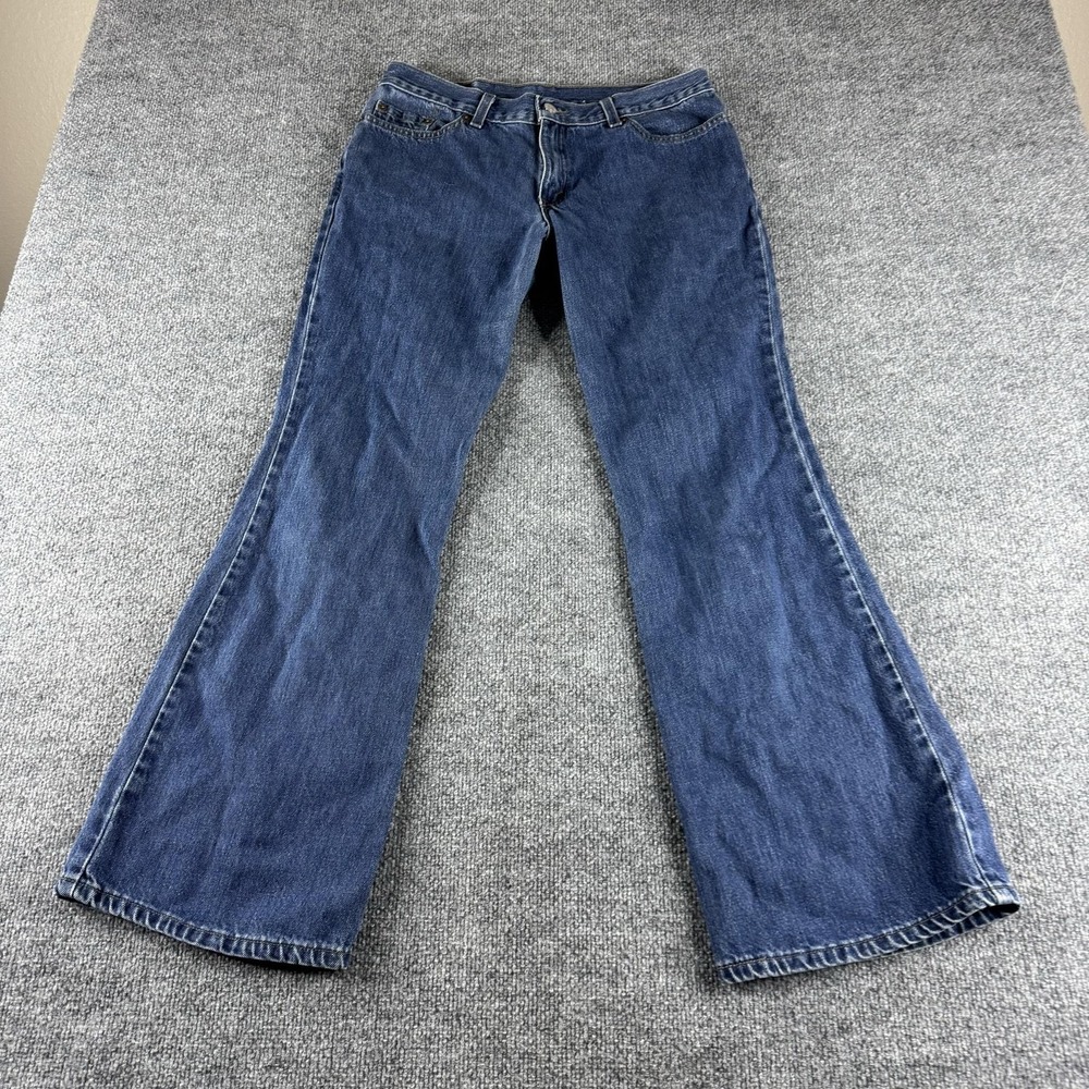 Vintage Levis 514 Superlow Flare Jeans Juniors 11 JR M Blue Medium Wash Denim